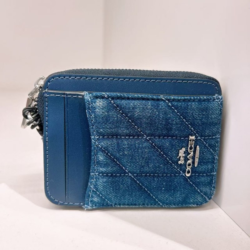 NWT Coach Zip Card Case In Signature Denim/With Quilting CDM29/CAR26/CZ466 gallery