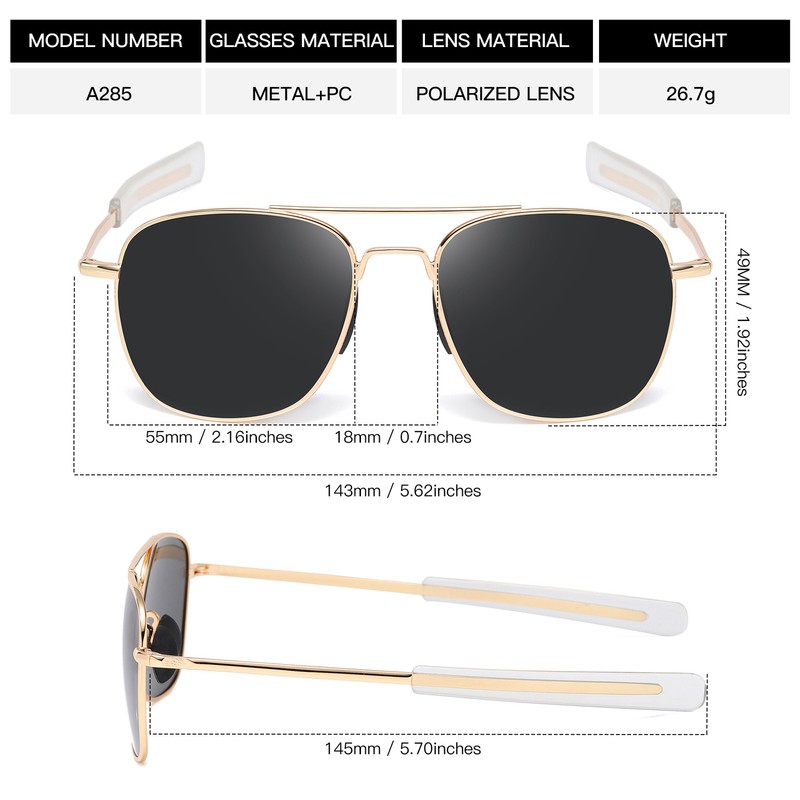 Aviator Sunglasses Premium Military Pilot Ultraviolet Mens Polarized Sunglasses gallery