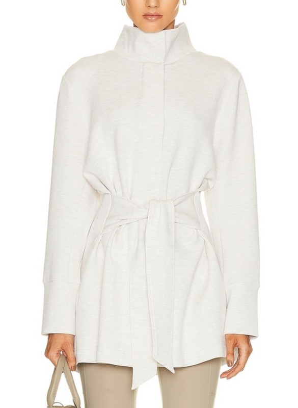 Varley Anset Sweatshirt Jacket Ivory Marled Size M NWT gallery