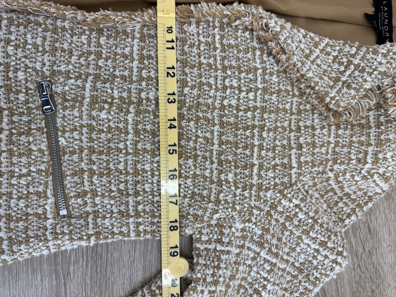 Laundry By Shelli Segal Camel Tweed Jacket Size M gallery
