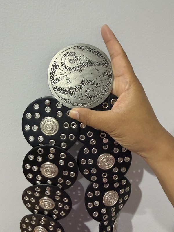 Western Style Wide Disc Concho Belt Boho Y2k Style