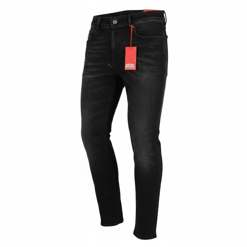 DIESEL 1979 Sleenker 09A89 Men W32/L32 Skinny Low Rise Distressed Black RRP275