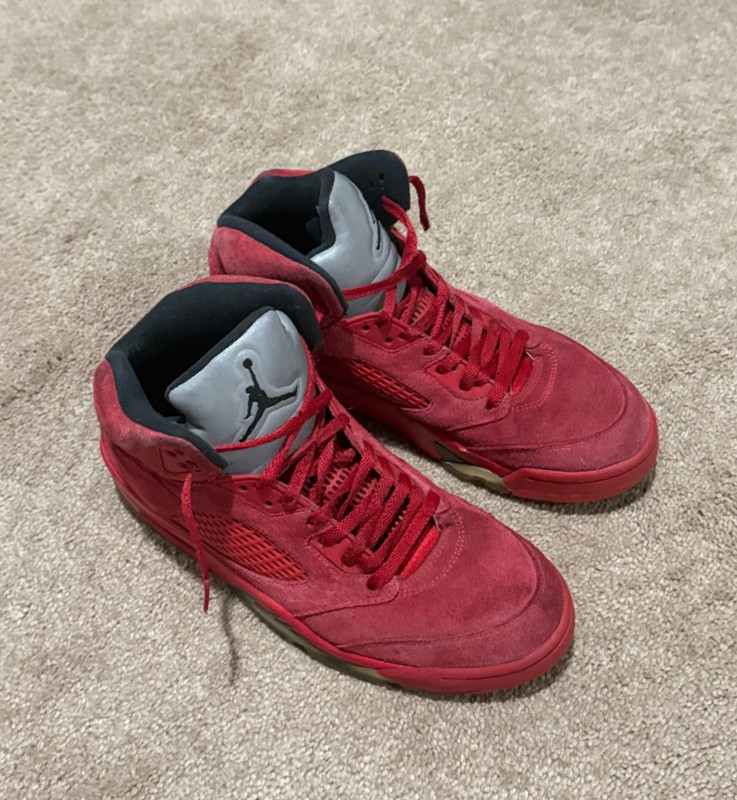 Nike Air Jordan 5 Retro 'Red Suede', US Men’s Size 9, 136027-602, Red Gray shoes gallery