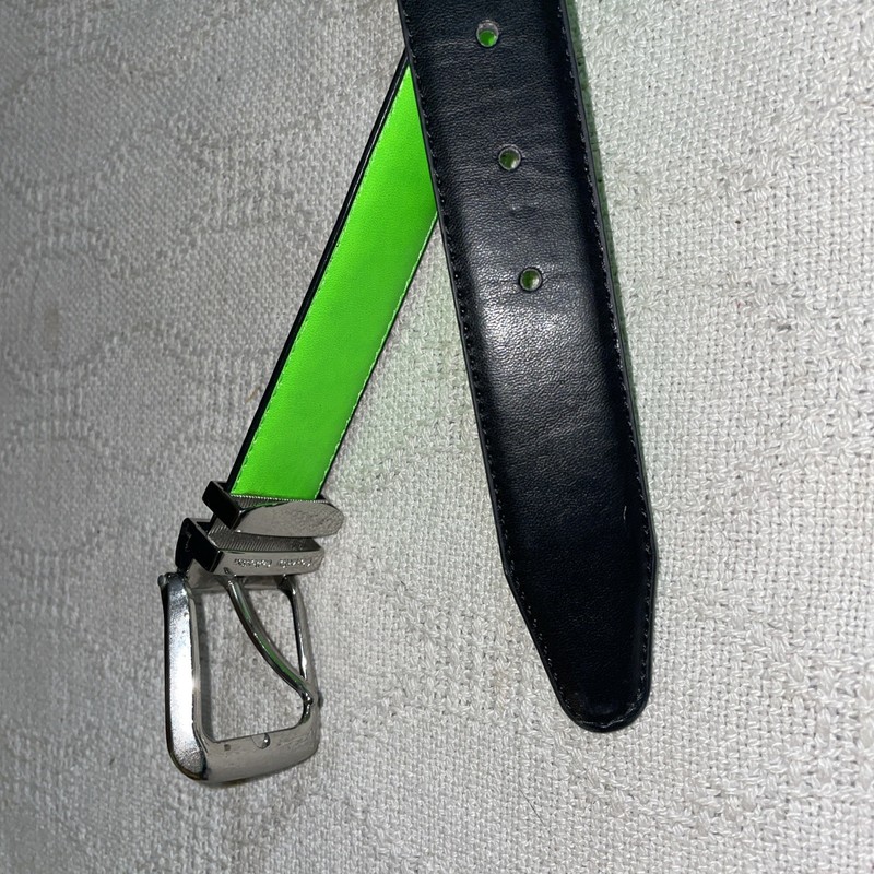 Consitor Collection Mens Dress Belt Size 47” Green Black Leather Going out