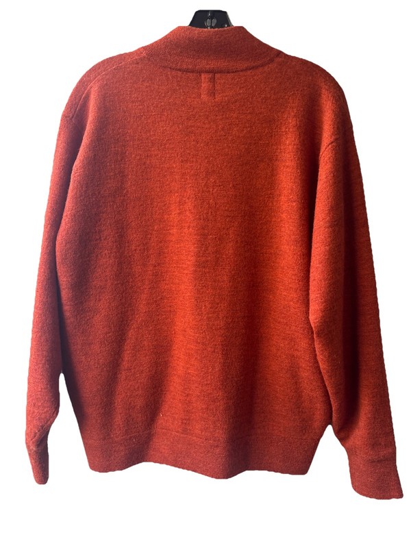 VINTAGE GIM UTMOST 100% Wool Burnt Orange Knit Cardigan Sweater Lining Size M gallery