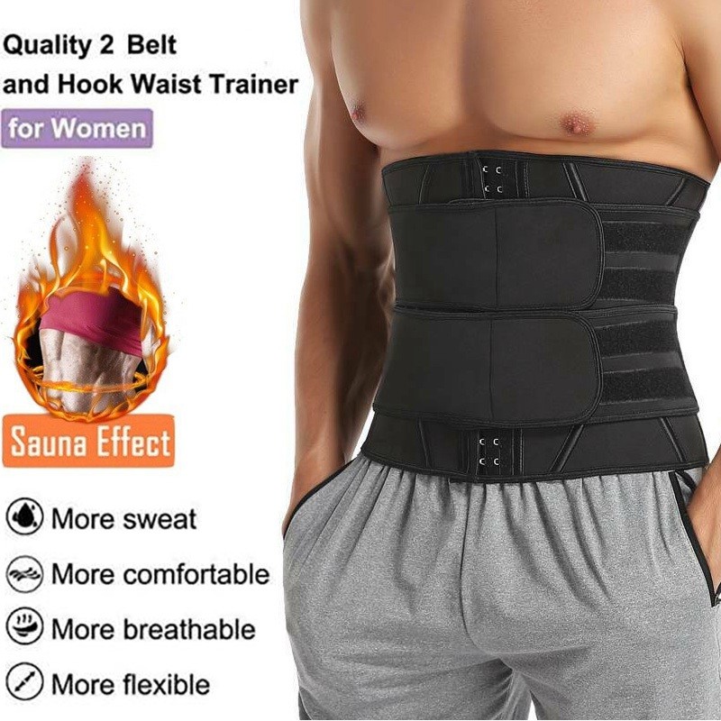 Men Sauna Waist Trainer Body Shaper Gym Sweat Belt Tummy Control Cincher Girdle