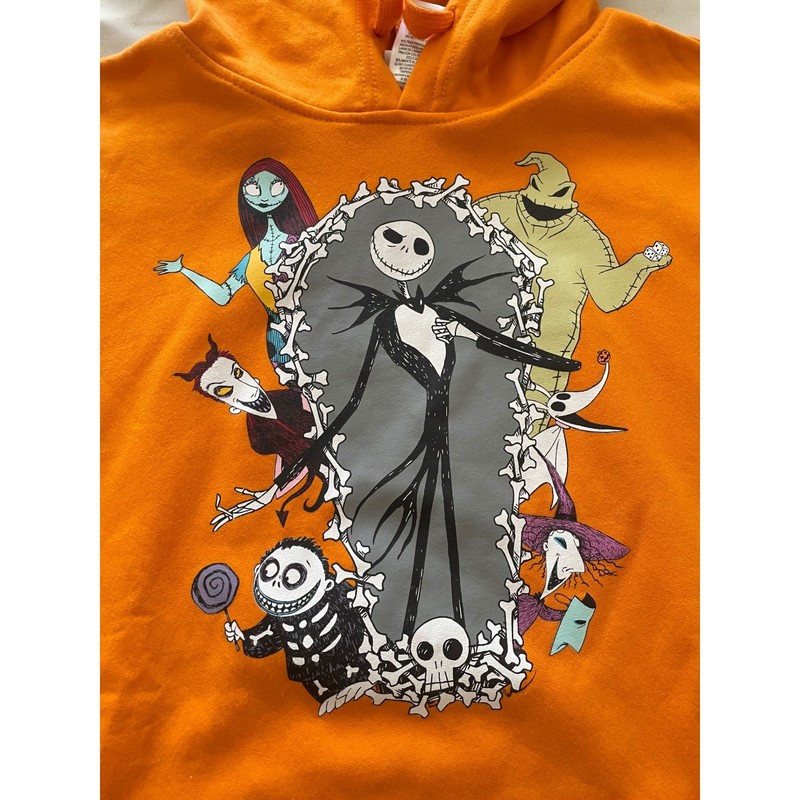 Disney Nightmare Before Christmas Orange Hoodie Jack Skellington Unisex L gallery