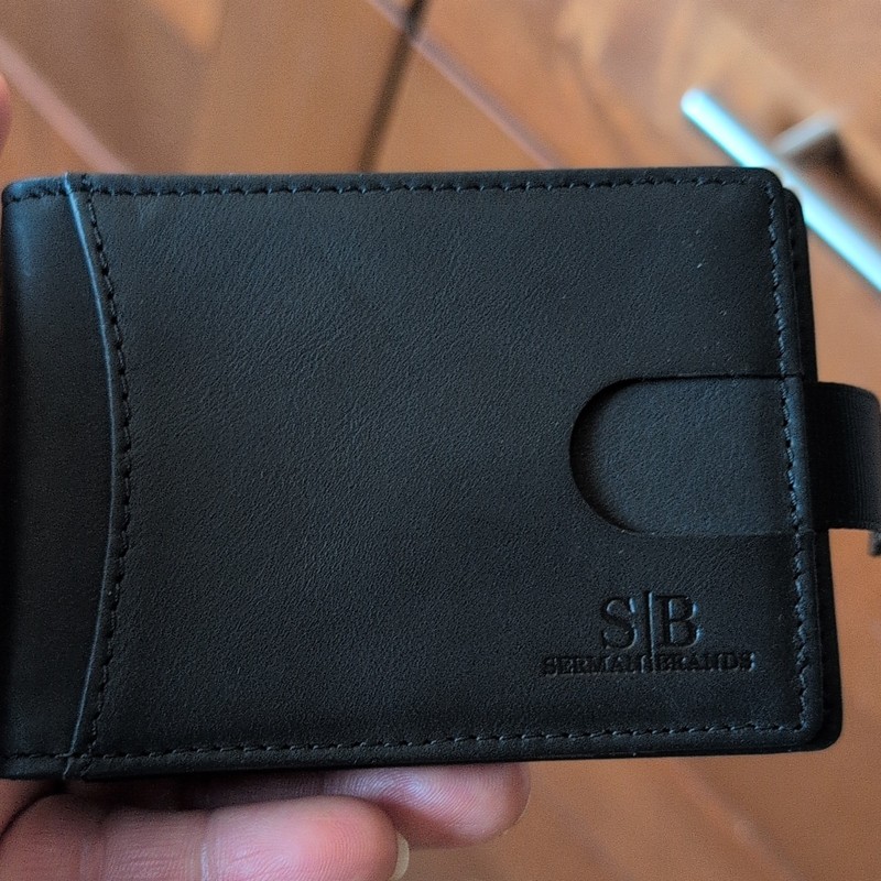 Serman Brands Men’s Black Bifold Wallet w/ ID Window & Photo Holder