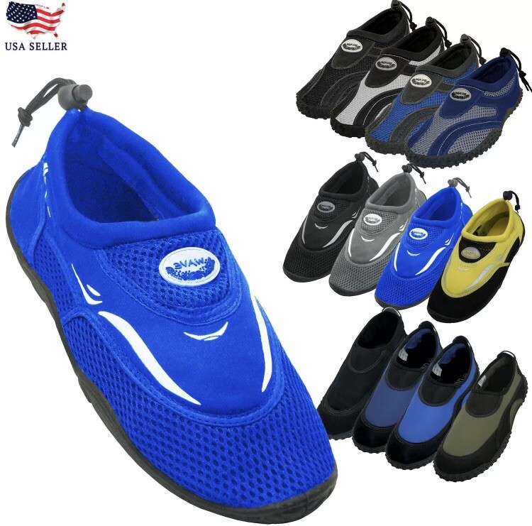 New Men’s Water Sports Beach Barefoot Rubber Quick Dry Aqua Sock Slip On Shoes