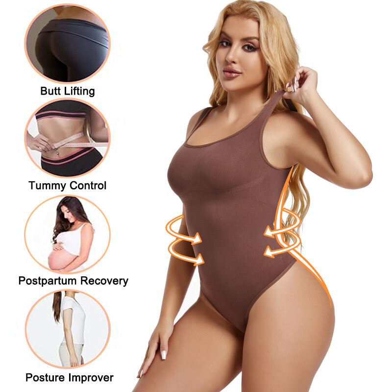 Backless Women Thong Shapewear Bodysuit Tummy Control Body Shaper Top Underwear gallery