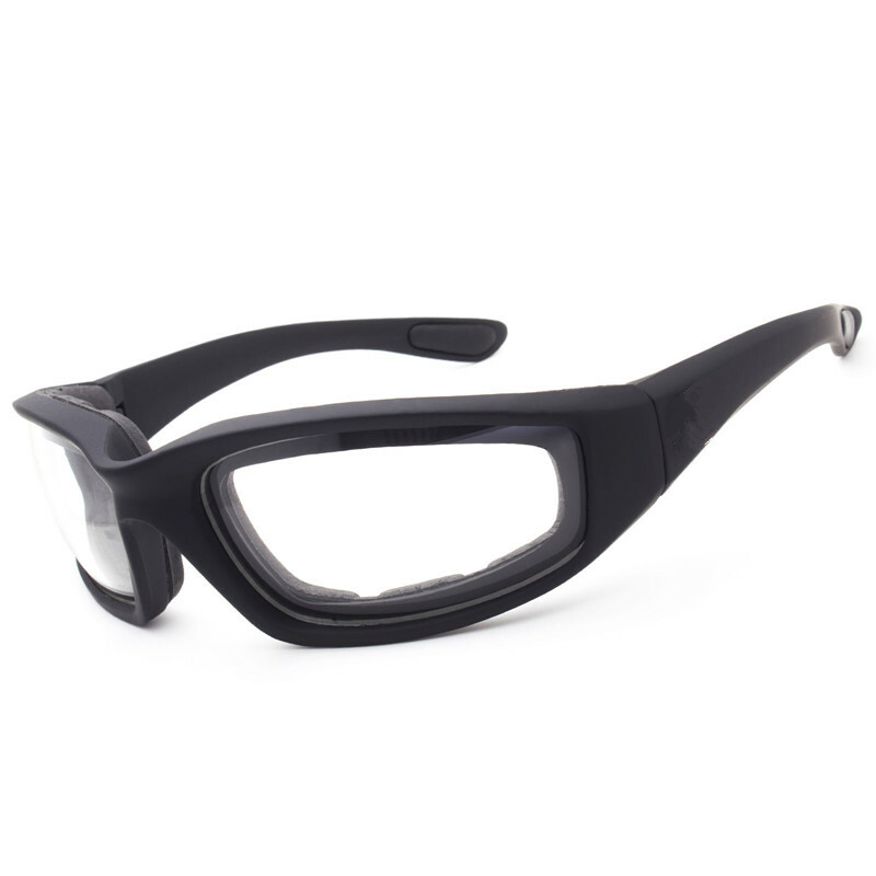 Men’s Chopper Riding Motorcycle Glasses Clear Smoke Yellow, Padded, Comfortable