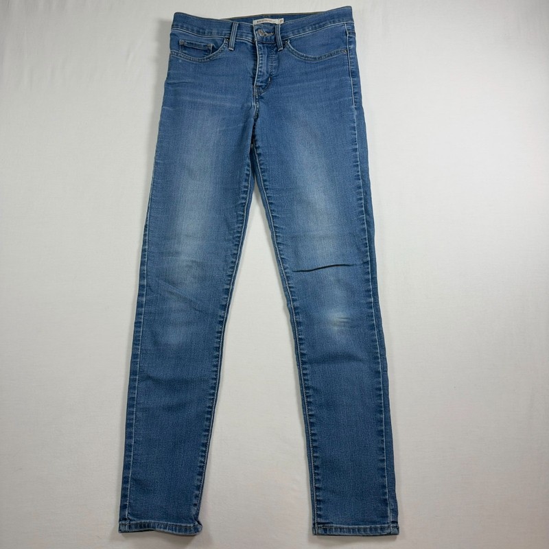 Levi's 311 Skinny Medium Light Wash Jeans Womens 27 Mid Rise Zipper fly