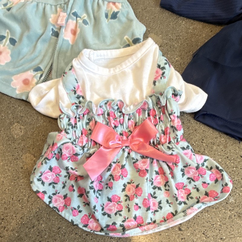 Carter's Newborn 0M 3pc Floral Dress Set Hooded Long Sleeve Tulle Navy gallery