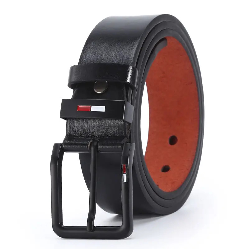 Men's 120cm x 3.8cm PU Leather Belt Alloy Square Pin Buckle Business Casual gallery