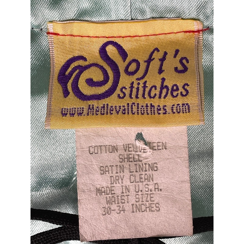 Soft's Stitches Medieval Dress Womens 30-34 Waist Red Velveteen Lace Up Renfaire gallery