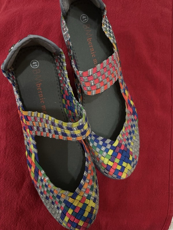 Bernie Mev Woven Synthetic Slip-On Mary Jane Flat Round Toe US 10 EU 41