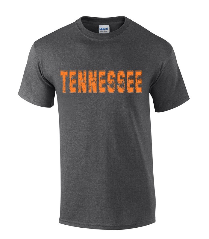 Tennessee Tshirt Football Team Color Tennessee Orange Distressed Tennessee