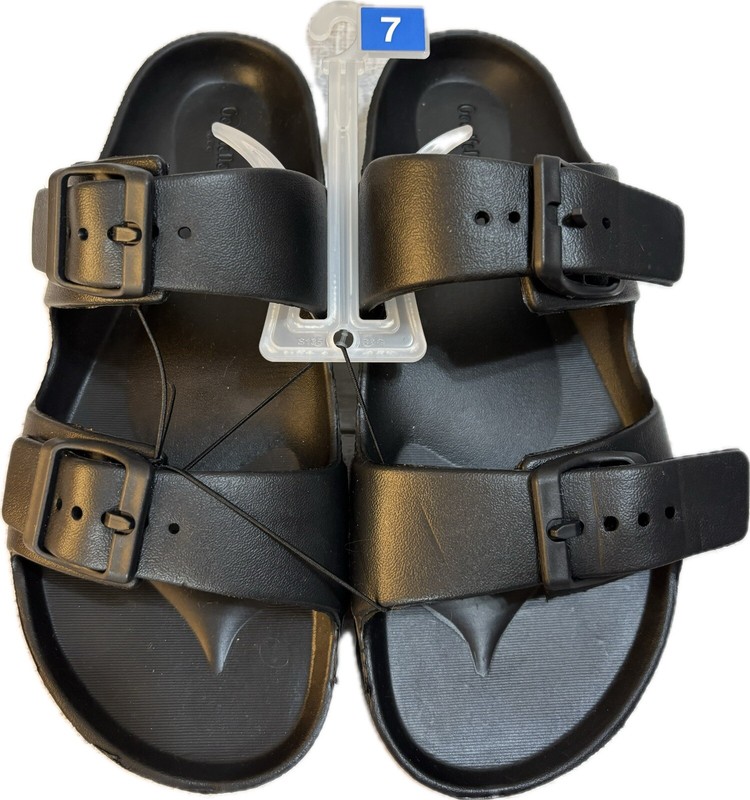 NWT Men’s Goodfellow Slide Sandal Size 7 Black Two Adjustable Bands