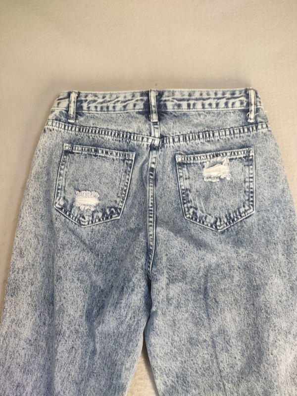 Shein Womens Jeans 6 Blue Skinny Ankle Distressed Graphic Print High Rise Y2K gallery