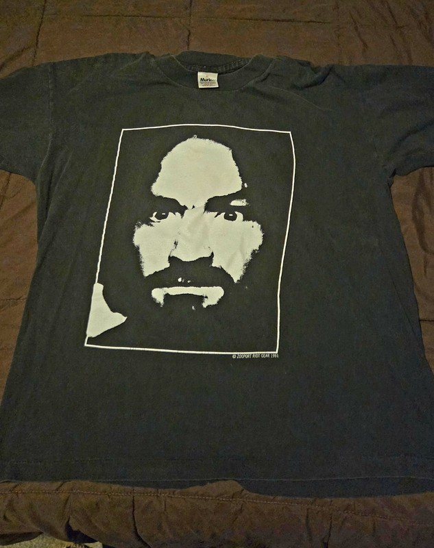 90s Charles Manson Charlie Support Family Values Zoo Port Riot Gear Size XL Tee