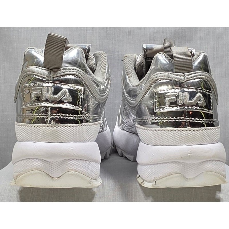 Fila Disruptor II Premium Metallic Silver Chunky Sneakers Womens 7 5FM00518-063 gallery