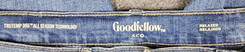 Men's Relaxed Straight Jeans 48X34 Goodfellow Blue Leg Zippers ONLY 1 POCKET gallery