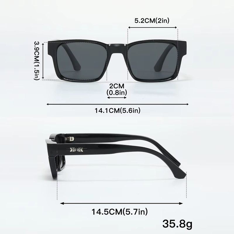 Quality Square Polarized Sunglasses Men Metal Core UV400 Unisex Sun Glasses Trav gallery