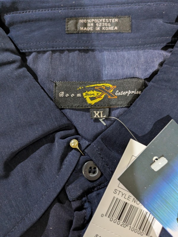 Vintage Boom X Shirt Men LG All Over Print Graphic Cartoon Button Front Blue NWT gallery