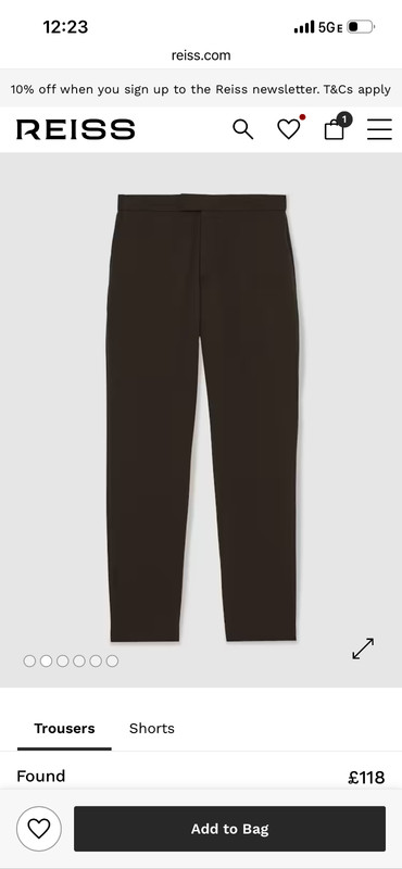 REISS Slim Fit Stretch Relaxed-Fit Drawstring Trousers in Brown size 32