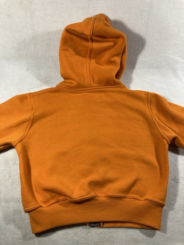 Boys Hoodie m Orange Full Zip Hooded Long Sleeve Graphic Print Pockets gallery