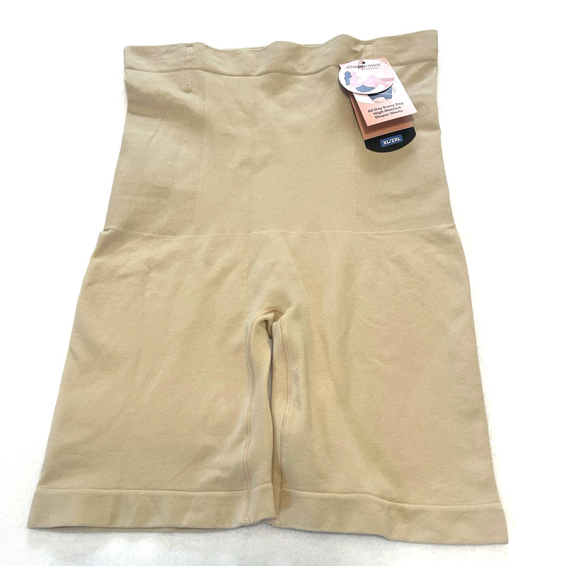Shapermint Essentials Light Beige High Waisted Shaper Shorts #55021 Size XL/2XL
