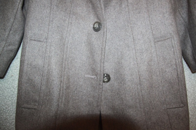 London Fog Women's Textured Gray Short Coat Feat. Three Buttons & Side Pockets gallery