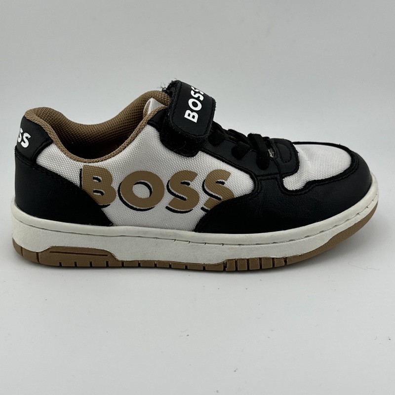 Hugo Boss Kids Trainers Mixed Materials Leather And Waxed Canvas Sz 10.5 gallery
