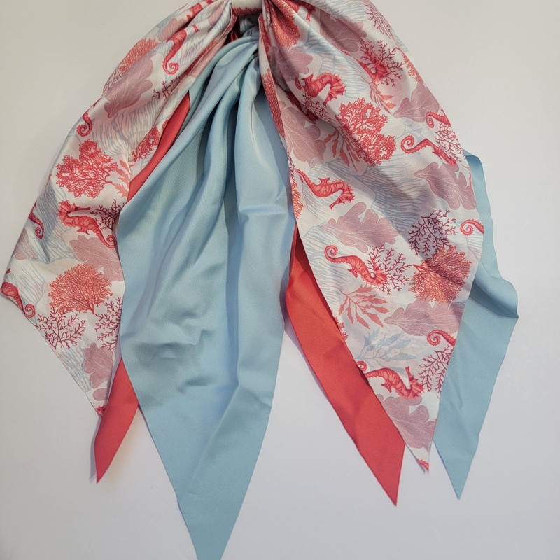 Piper K Coastal Scarf and Rhinestone CRAB Gold Hair Claw Clip Nautical SEA LIFE gallery