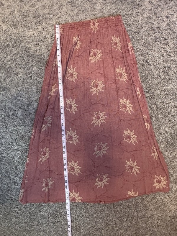 Retro vintage Joanna Women’s S Burgundy Skirt Elastic Waist gallery