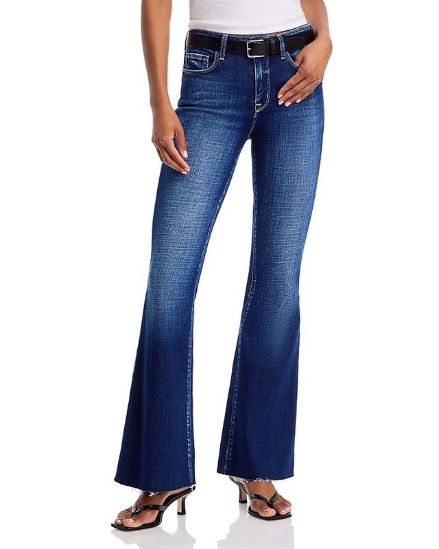 L’Agence Sera High Rise Flare Jeans Womens 24 Beacon Zip Fly With Button Closure