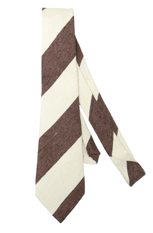 Suitsupply Tie Men's One Size Pointed Classic Stripe Pattern Brown gallery