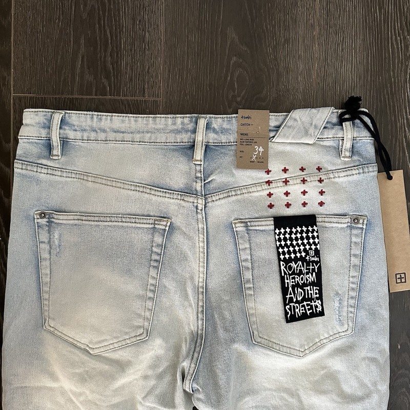 Ksubi Chitch Lion Light Blue Denim Jeans Size 34 NEW