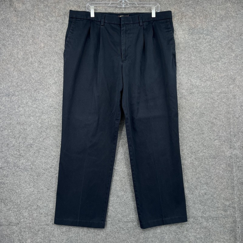 Dockers Chino Pants Mens 38×30 Blue Relaxed Fit Pleated Cotton Casual Office
