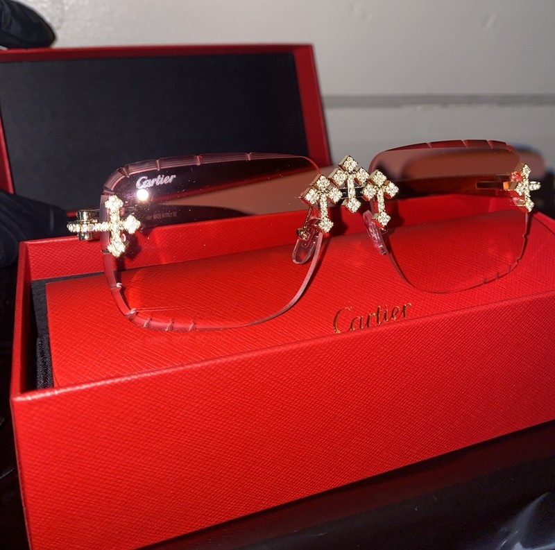 Iced Out Pink Tint Triple-Cross Cartier’s