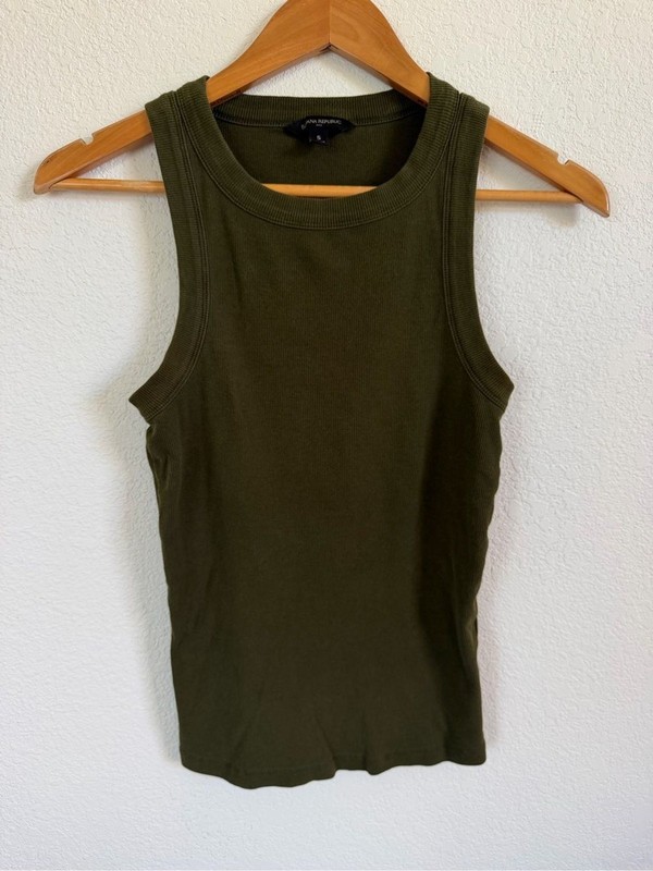 Banana Republic Olive Green Ribbed Tank Top