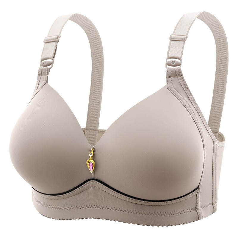 Women Plus Size Wireless Smooth Bra, Metal Free Thin Cup Soft Breathable Gentle