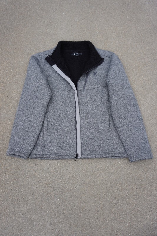Spyder Men’s M Heathered Grey Full Zip Sherpa Lined Fleece Jacket Outdoor