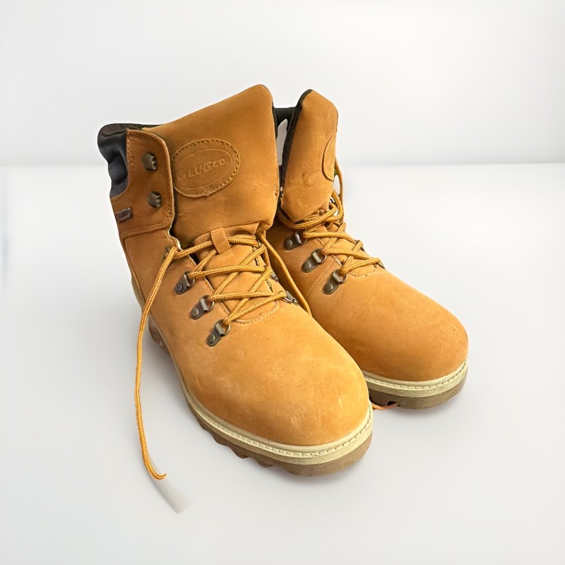Lugz Men’s Tan Lace-Up Ankle Hiker Boots Synthetic Round Toe US 13 Slip Resist