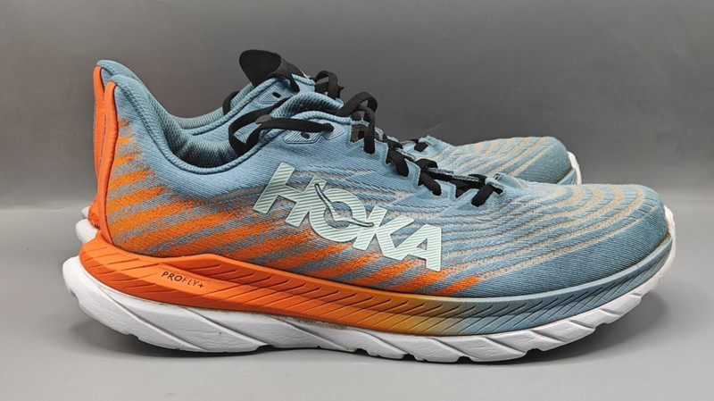 Hoka One One Mach 5 Blue Orange White Running Shoes Sneakers Men’s Size 12.5 D