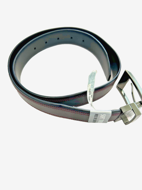 Geoffrey Beene Men’s Soft Touch Reversible Burg./Black Belt Gunmetal Buckle 32