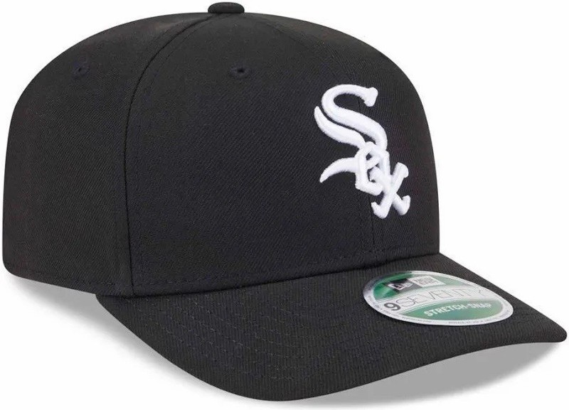 New Era Unisex MLB CHICAGO WHITE SOX SS 9Seventy Snapback Hat STRETCH BLACK Grey