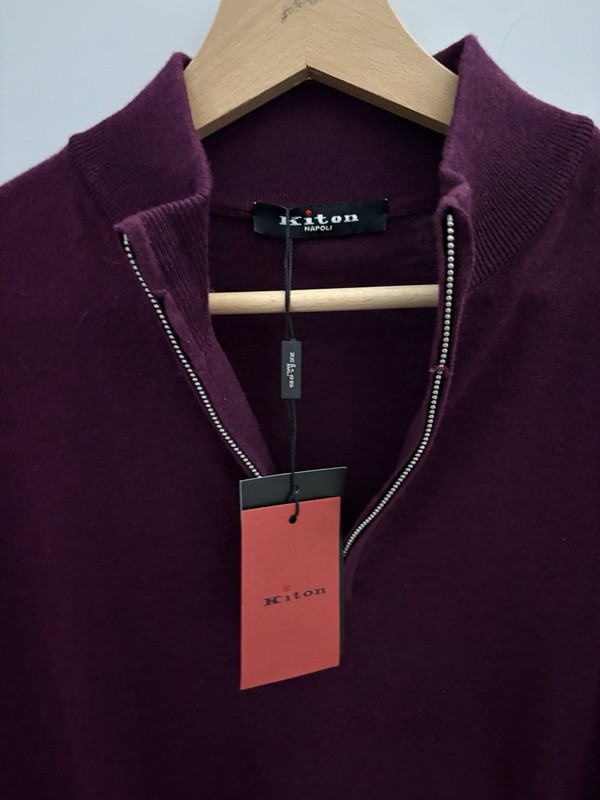 Kiton Mid Zip Sweater in 100% Cashmere - Lisino € 1190 gallery