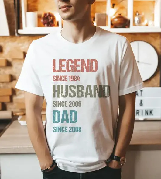 Personalized Legend Since Shirt, Custom Dad Grandpa Birthday Gift Tee