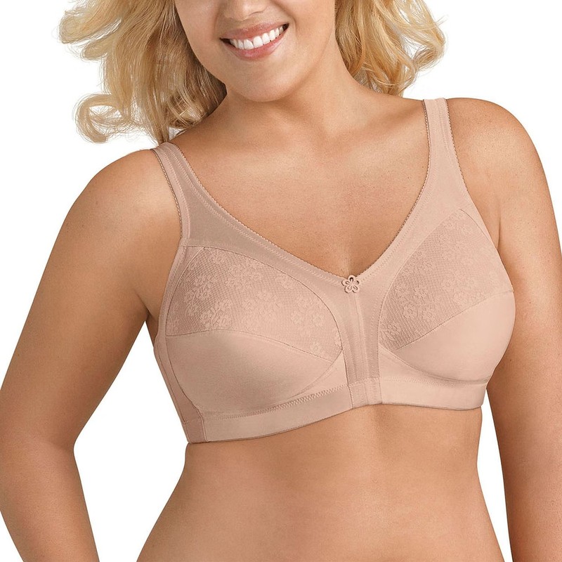 Exquisite Form Bra Size 40D Style 5100548 Nude Floral Lace Back Close